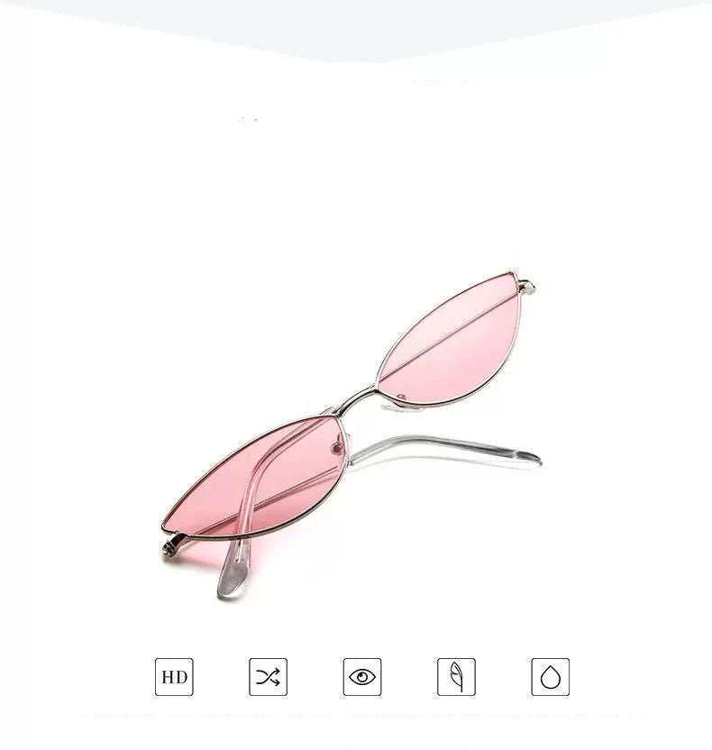 Cat-eye shape light sunglasses, metal small-frame colorful sunglasses (ALAUDDIN)