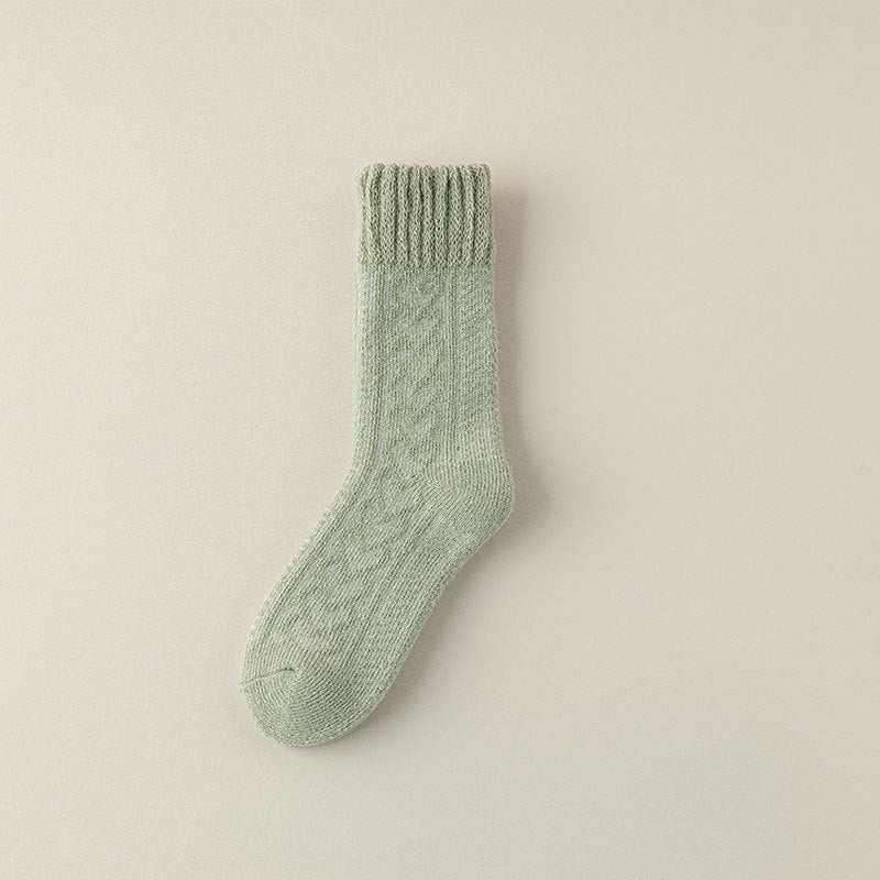 Winter women's mid-rise casual thickened terry socks