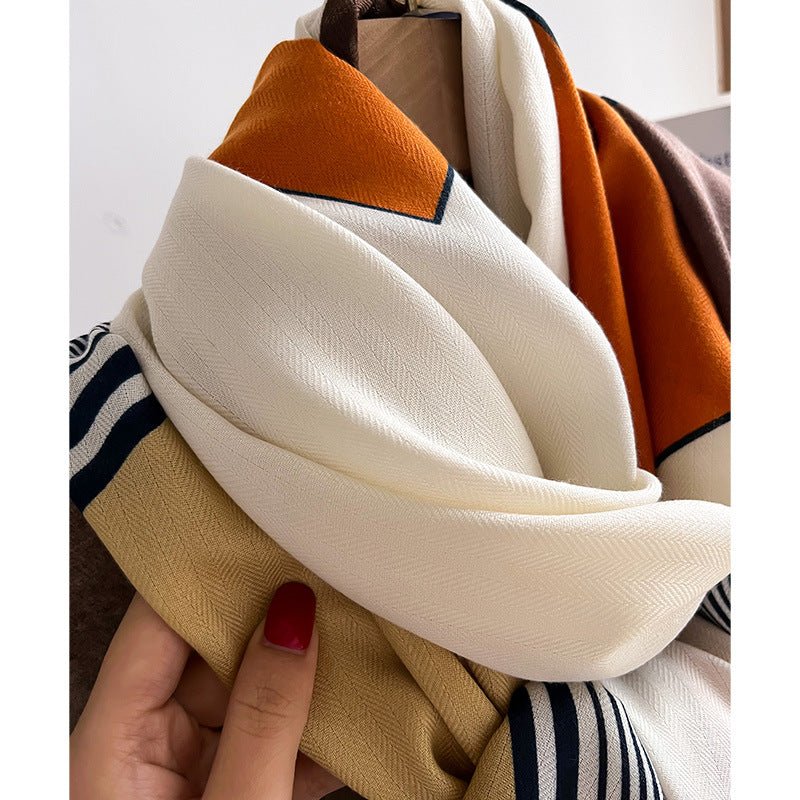 Color-Blocked Comfortable & Luxury Women's Viscose Scarf
