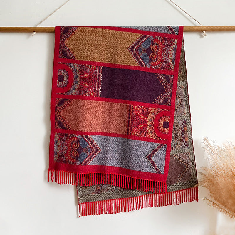 Women's Traditional Ethnic Style Thick Winter Shawl Scarf