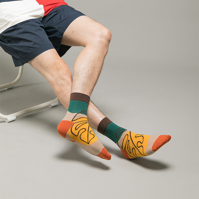 5 Pair set cartoon color trend Autumn and winter socks for men & women
