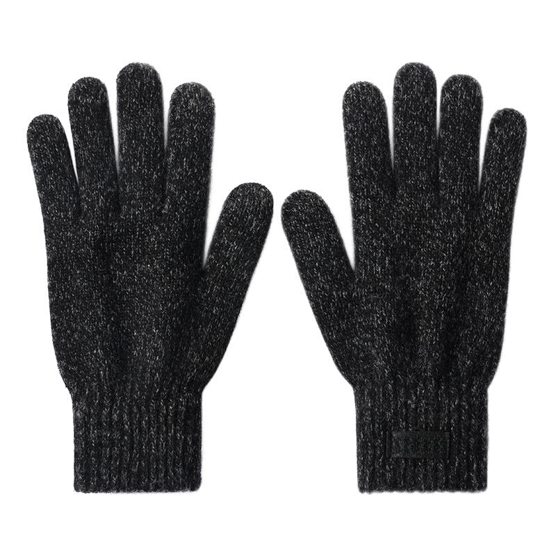Autumn and Winter velvet cold proof versatile outdoor cycling knitted gloves