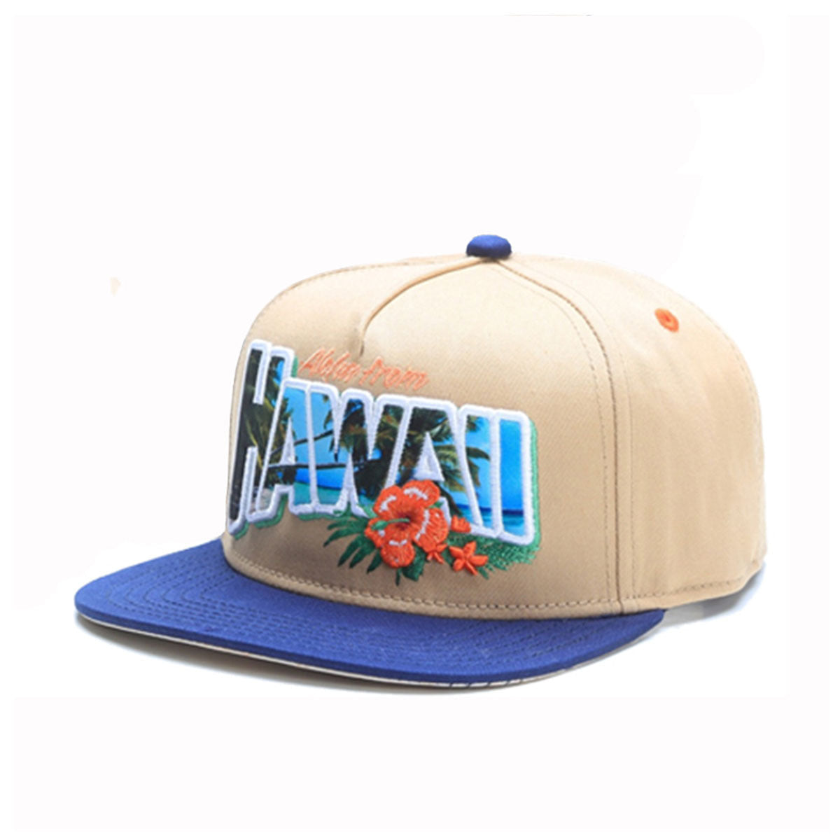 Blazin' Island embroidery hip hop flat brim hat.