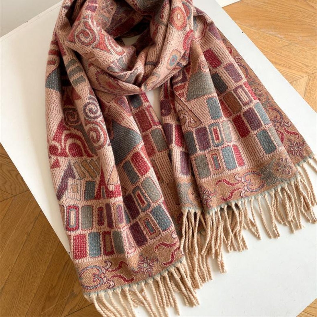 Trendy Poncho Style Luxury Design Women's Warm Thick Shawl Scarf