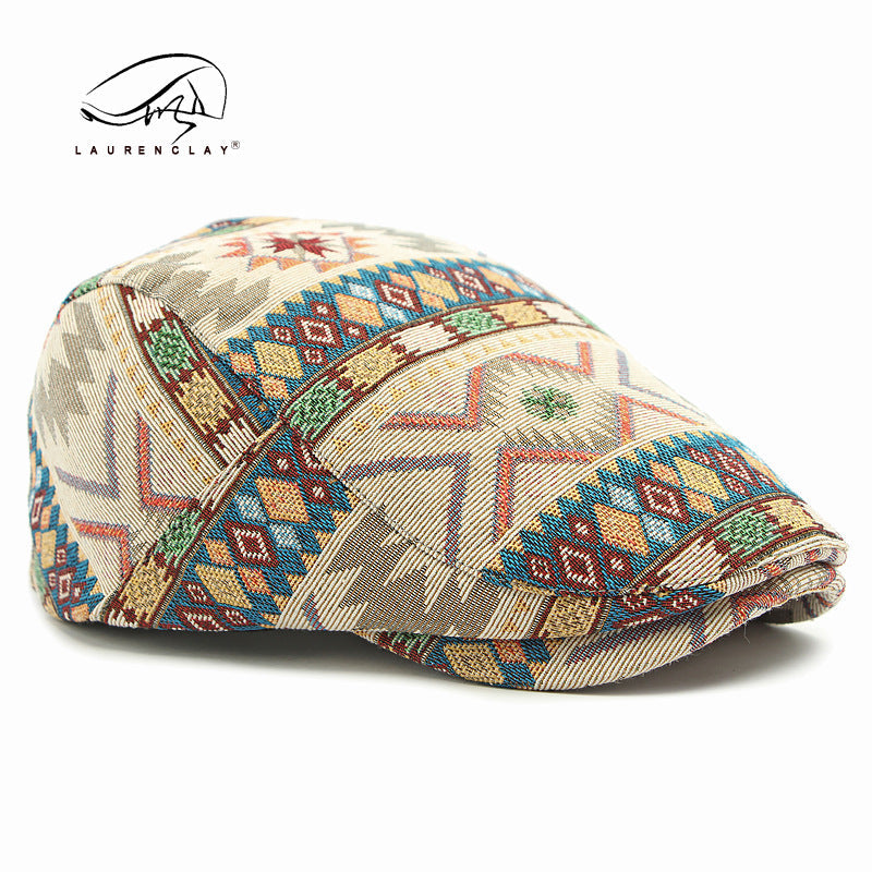 British retro ethnic style flat cap
