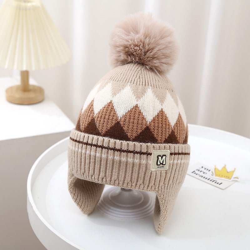 Children's Thick Knitted Woolen Ear Protection Winter Cap