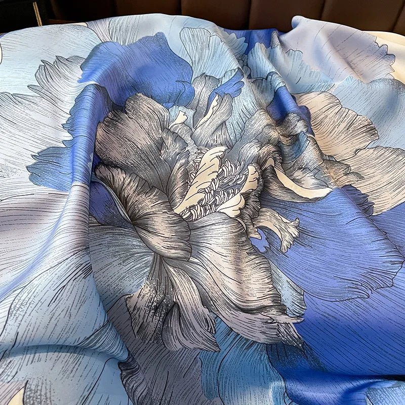 All Seasons Friendly Floral Design Soft & Long Satin Silk Scarves