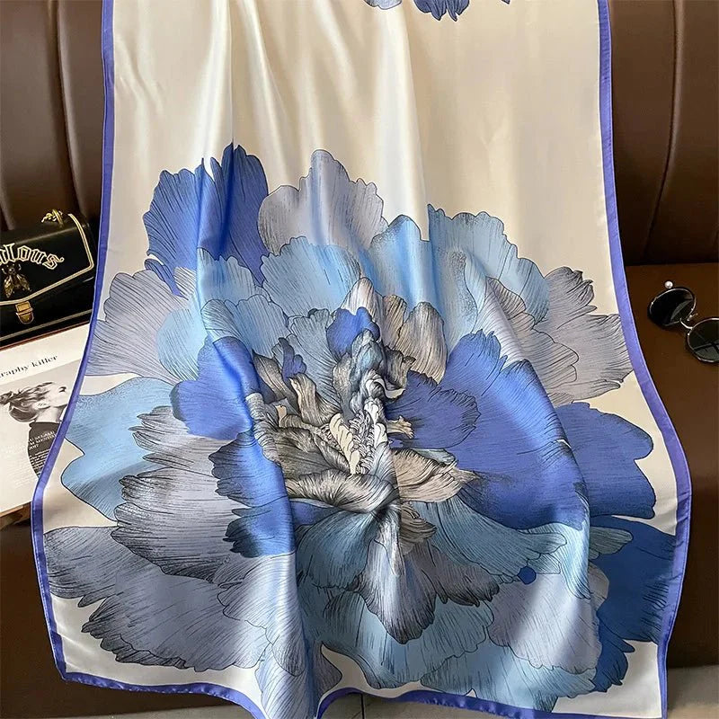 All Seasons Friendly Floral Design Soft & Long Satin Silk Scarves