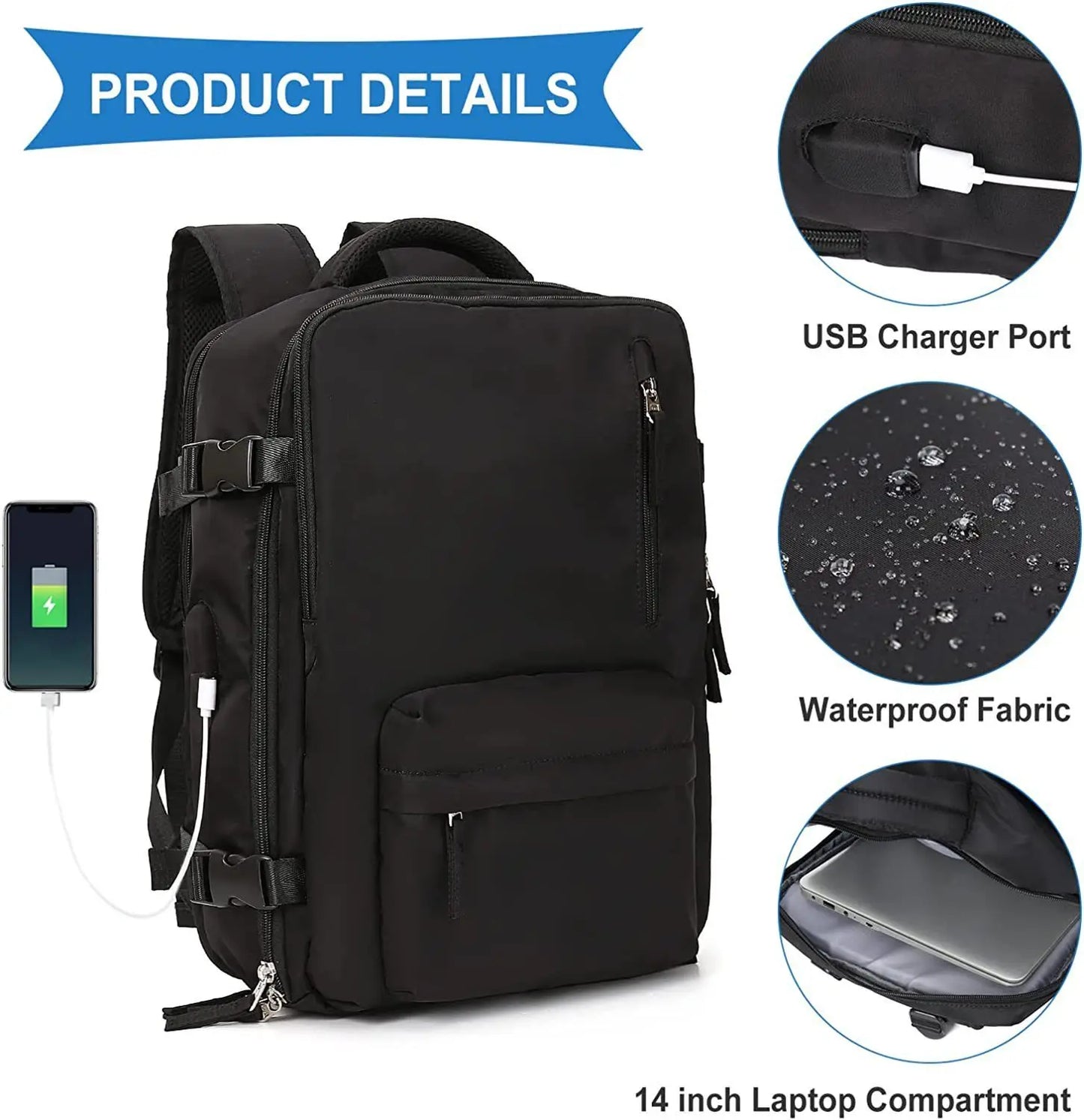 35L Travel Multifunctional Waterproof Luggage Shoulder Bags (ALAUDDIN)