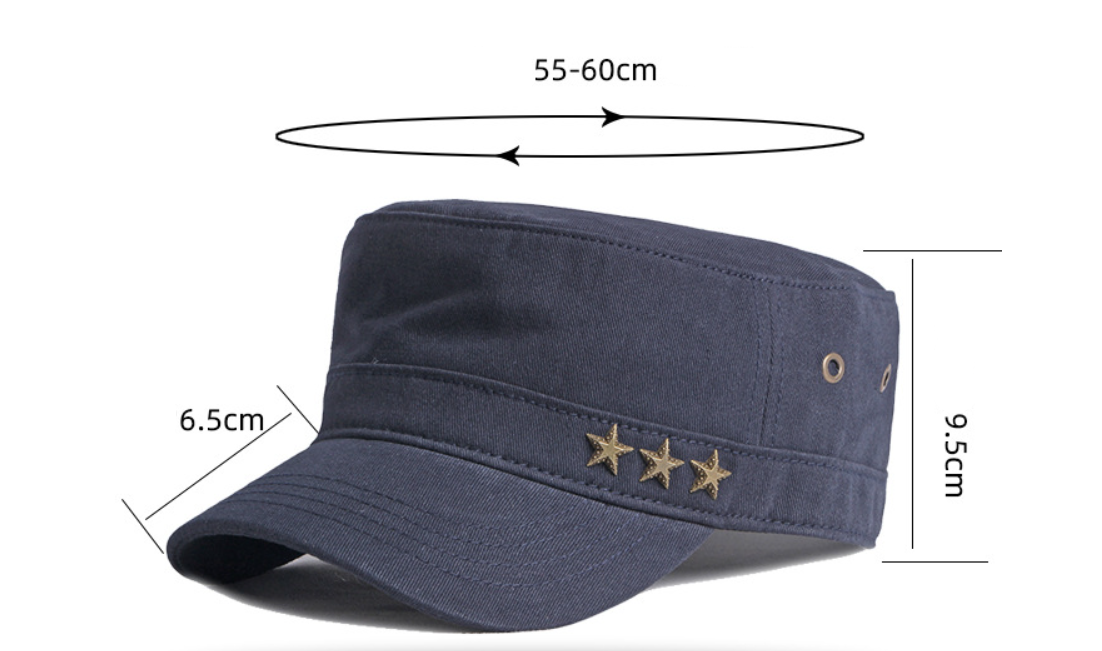 Flat high quality cotton sunshade military cap