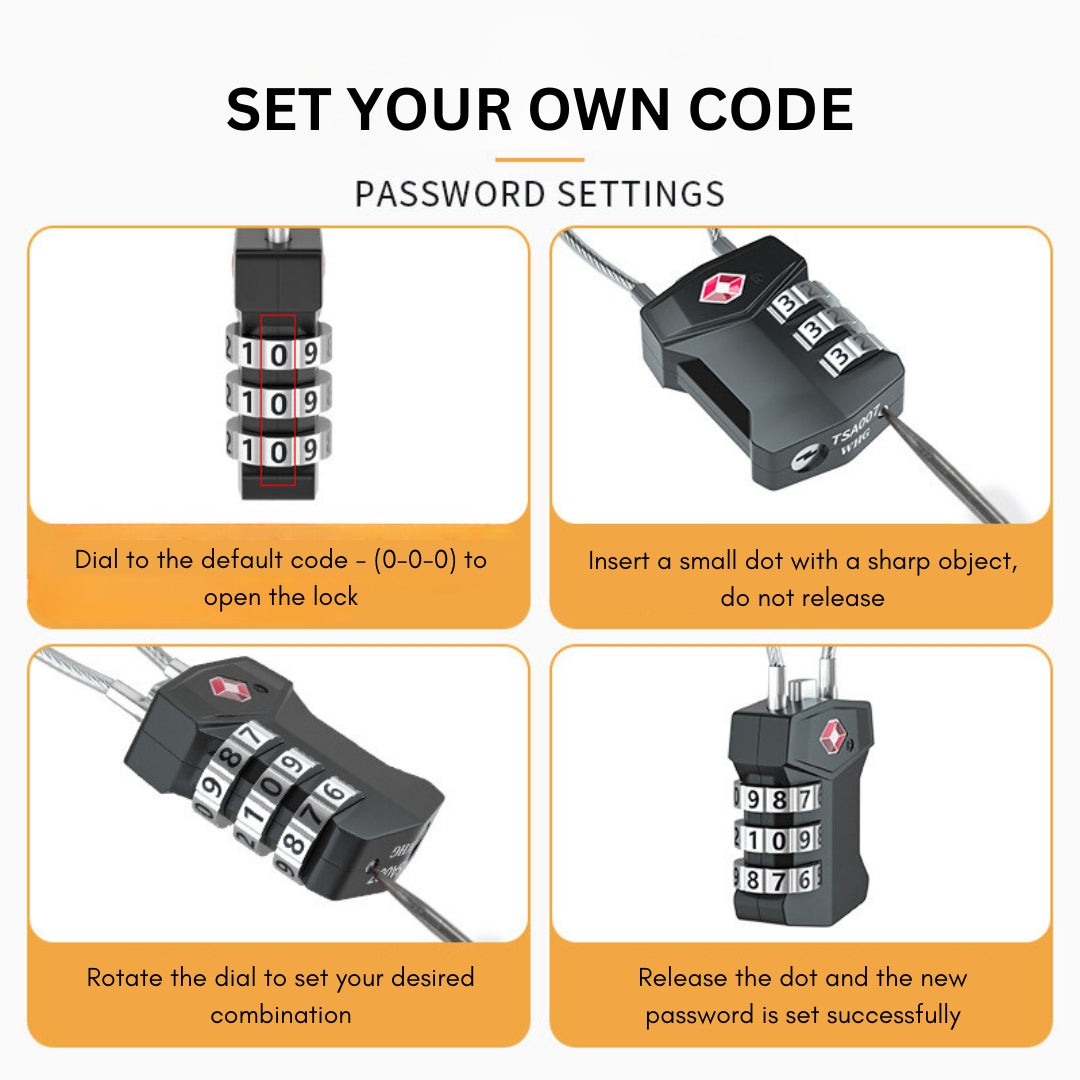 Upgraded Smart Combination TSA Safe Lock, Travel Lock , Luggage Lock, Backpack Lock, TSA Customs Password Lock (ALAUDDIN)