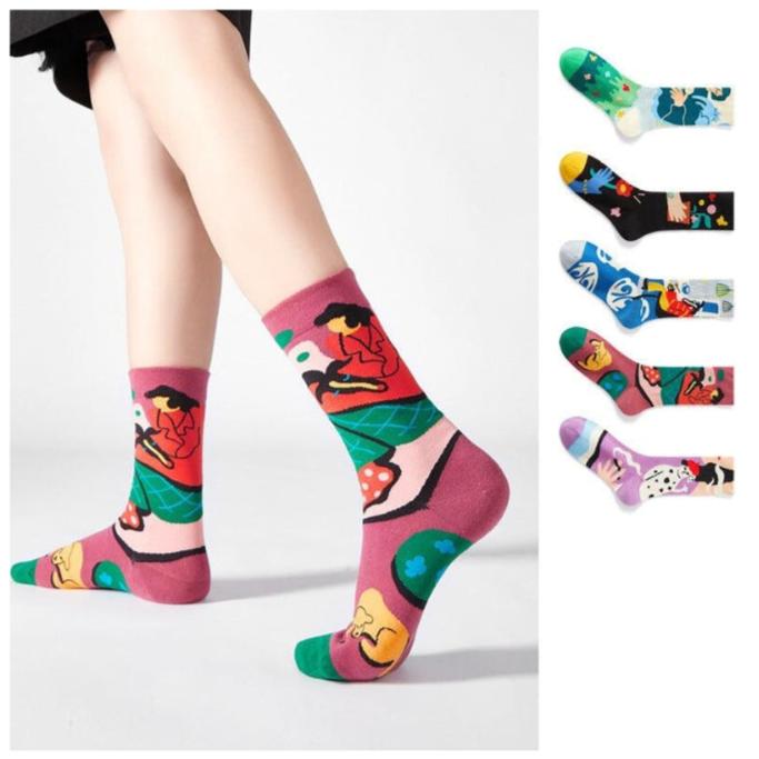 5 Pair set cartoon color trend Autumn and winter socks for men & women