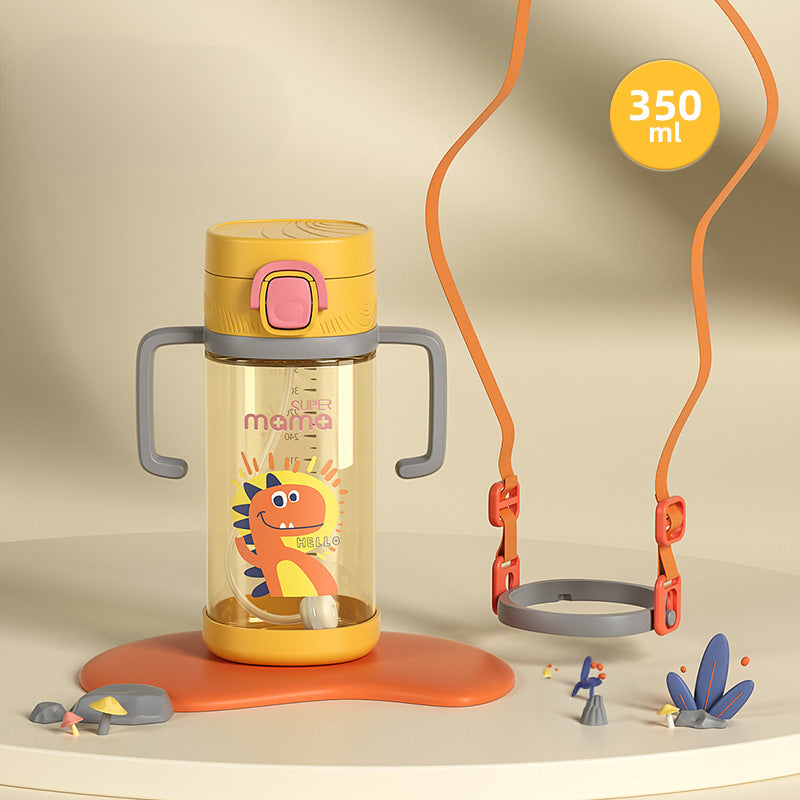 Cartoon Printed Anti Fall Drinking Bottle Mum Pot for Children