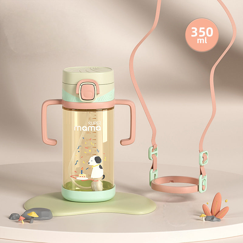 Cartoon Printed Anti Fall Drinking Bottle Mum Pot for Children
