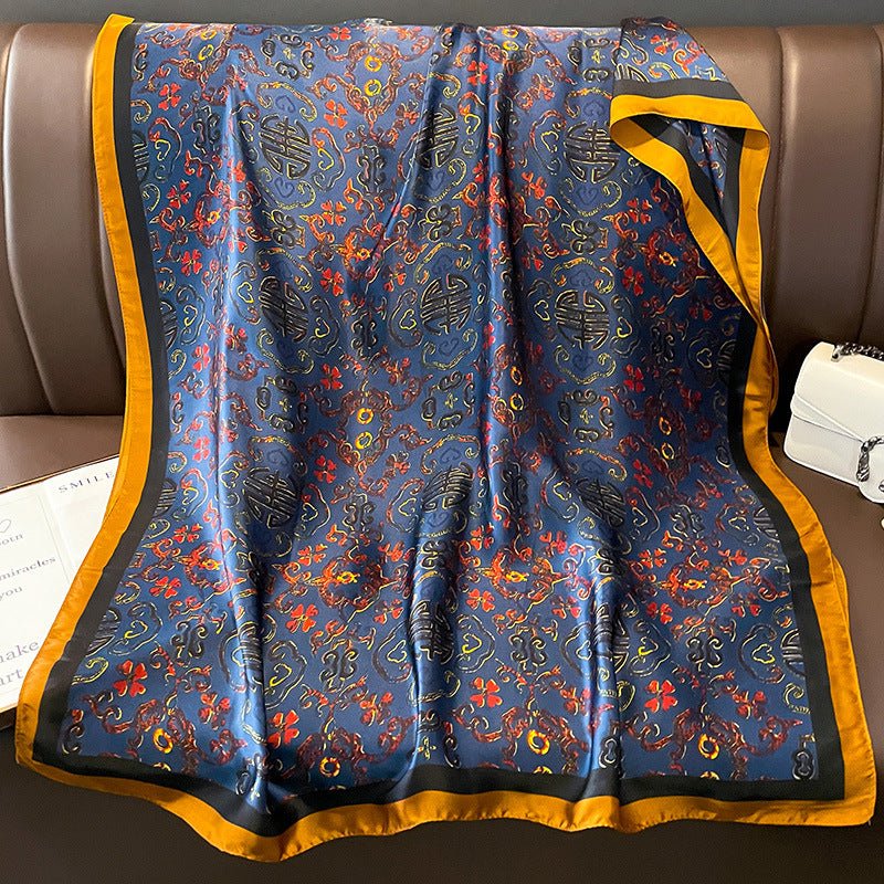 Colorful Floral Design Comfortable Satin Silk Scarves