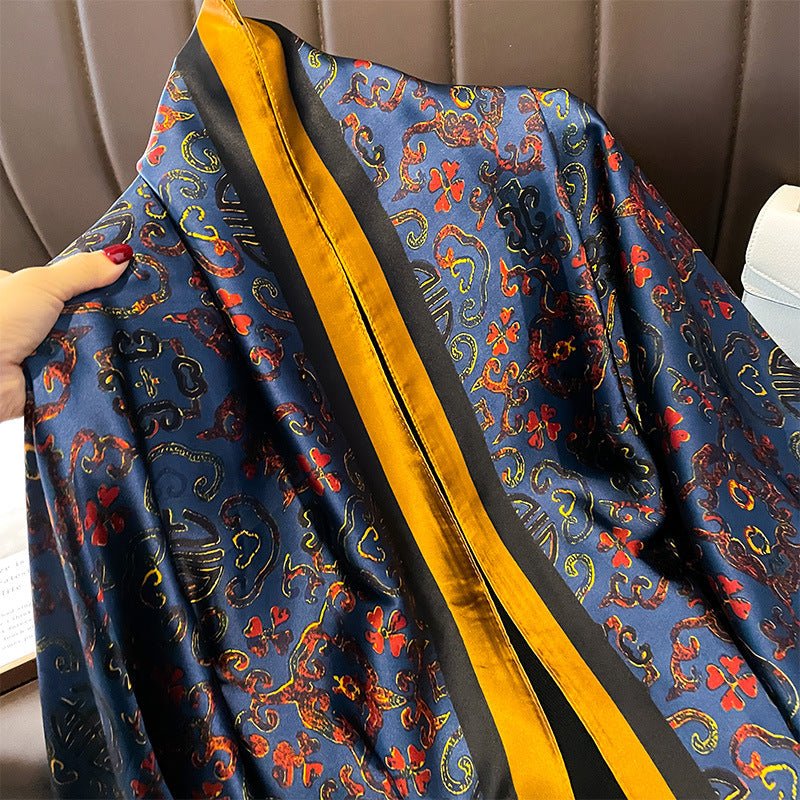 Colorful Floral Design Comfortable Satin Silk Scarves