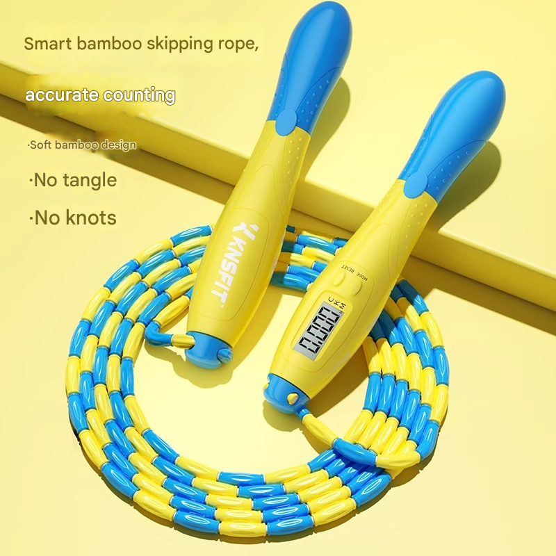 Children's electronic counting bamboo fitness skipping rope