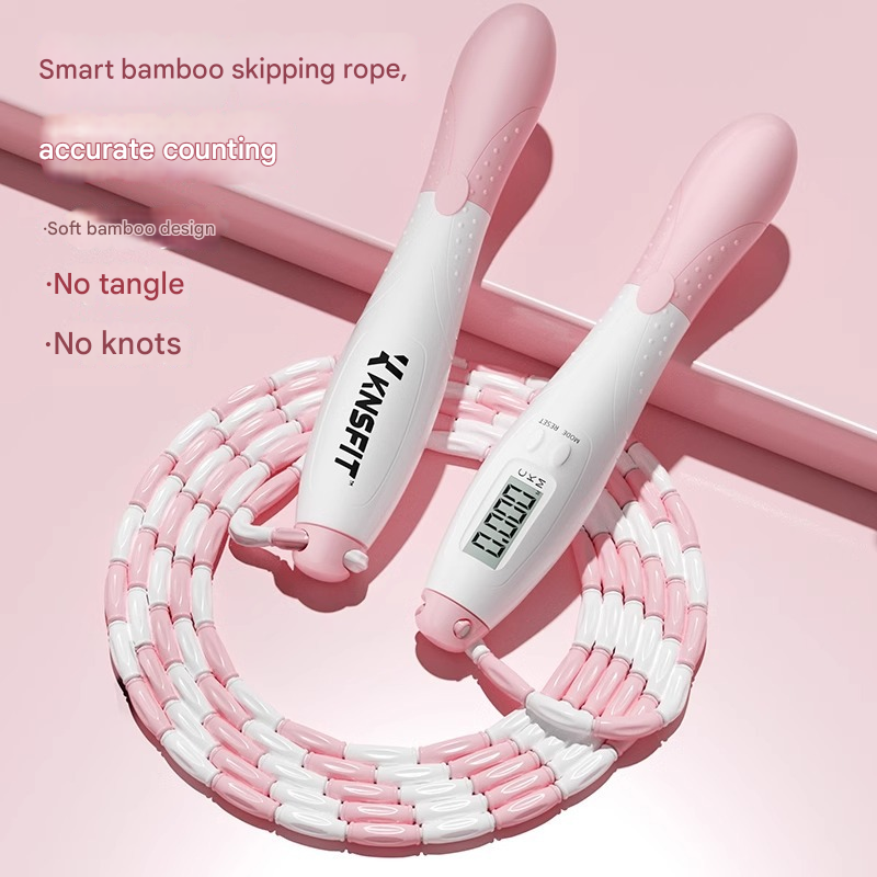 Children's electronic counting bamboo fitness skipping rope