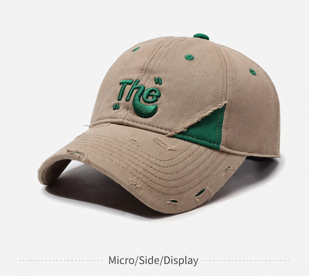 Letter embroidery large brim outdoor baseball cap