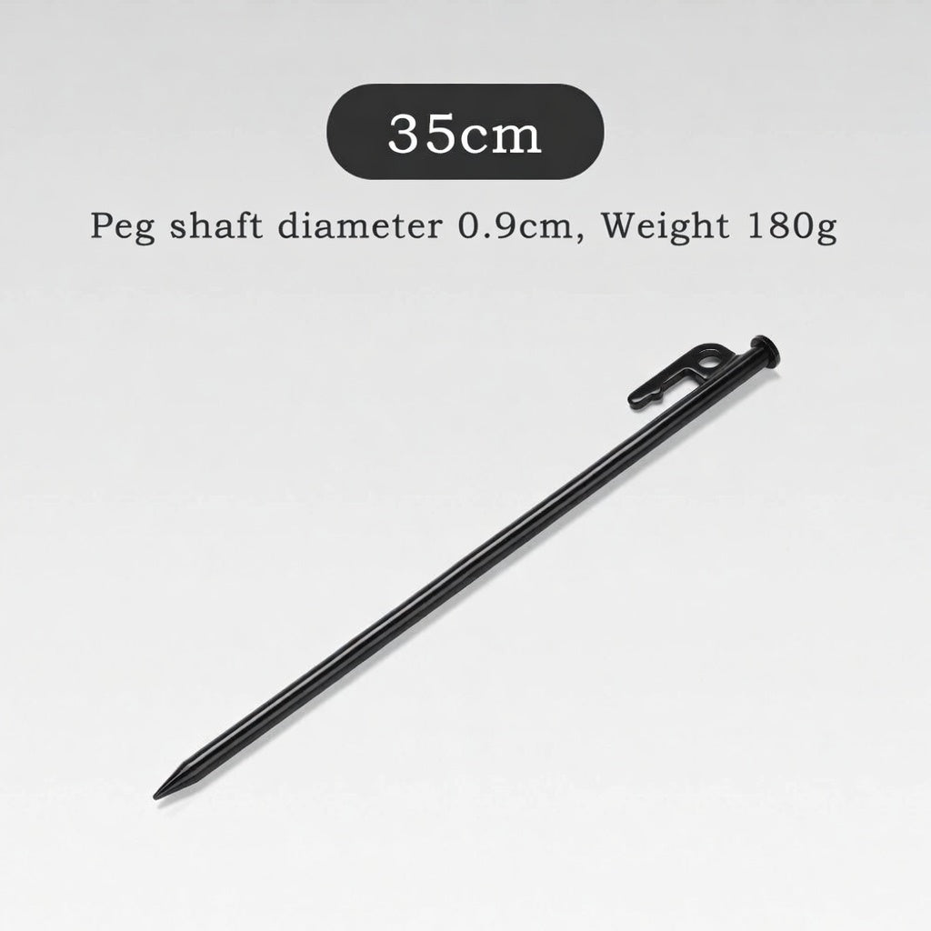 Heavy Duty Black Steel Tent Stakes Pegs Camping Shelter Anchor