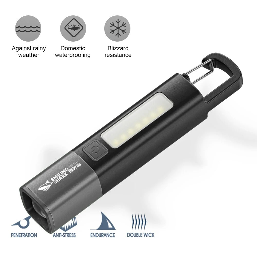 Camping Outdoor Mini Charging Extra Hood Multi-Function Flashlight