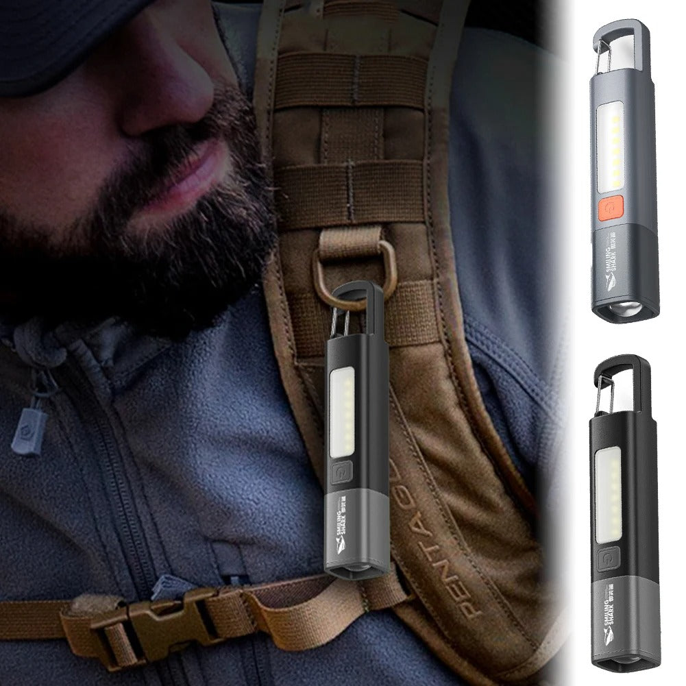 Camping Outdoor Mini Charging Extra Hood Multi-Function Flashlight