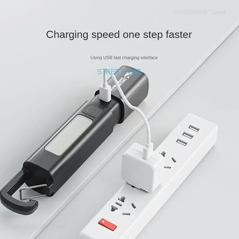 Zoom Outdoor Mini Charging Strong Flashlight