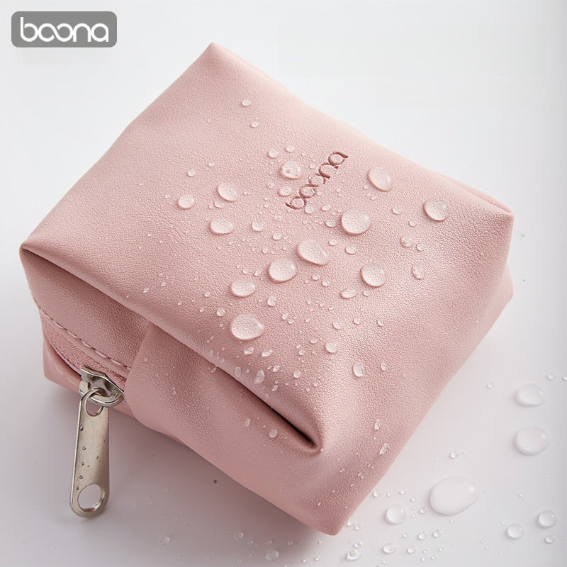 Baona leather mini portable multi-function digital storage bag