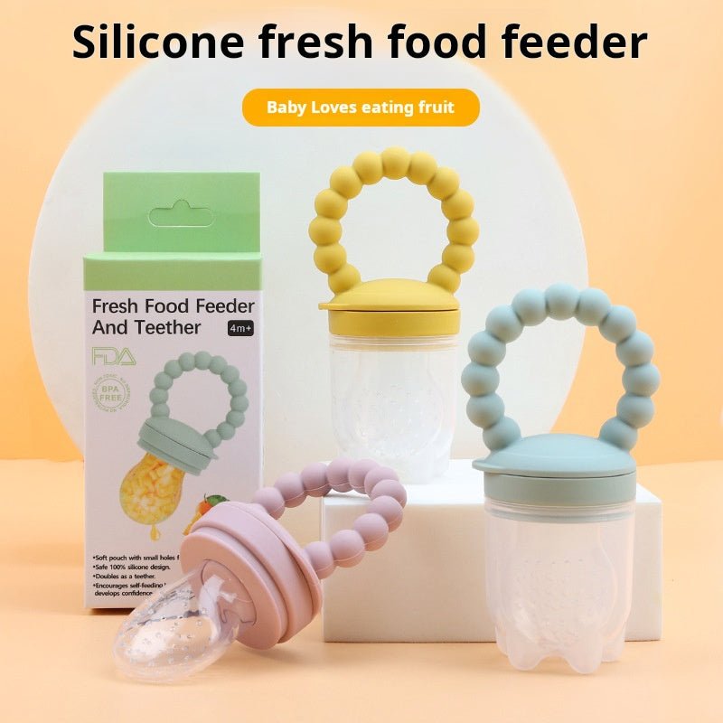 2 in 1 Food Grade Silicone Baby Teether and Pacifier with Food Chamber