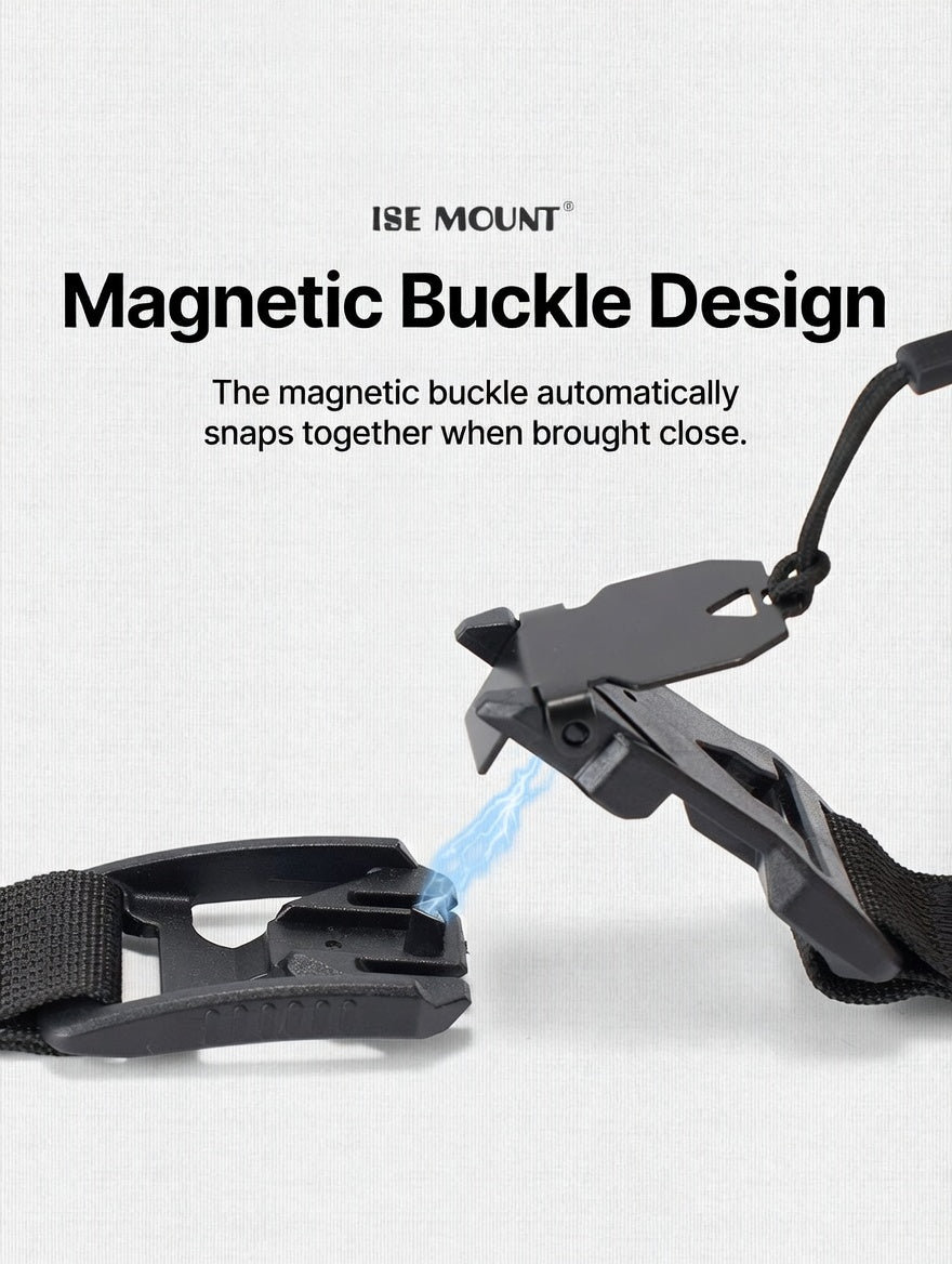 Nylon Magnetic Backpack Chest Strap Buckle Black Non-Slip Bag Kit