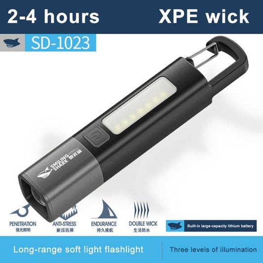 Camping Outdoor Mini Charging Extra Hood Multi-Function Flashlight