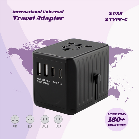 2TypeC + 2USB Global Multi-Function Universal Travel Adapter