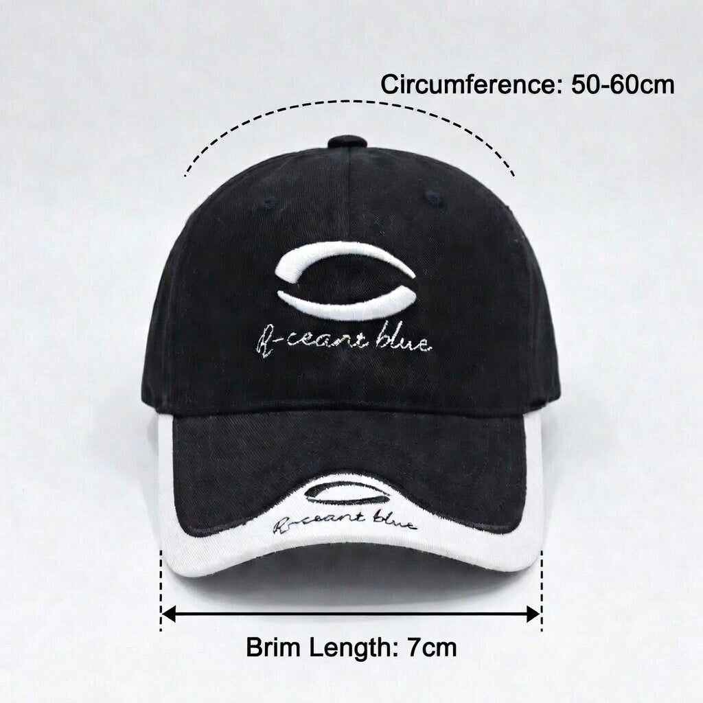 Adjustable Embroidered Cotton Baseball Cap Korean Style Sun Protection Hat