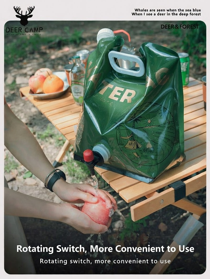 Portable Foldable Camping Water Bag with Tap for Outdoor Hydration