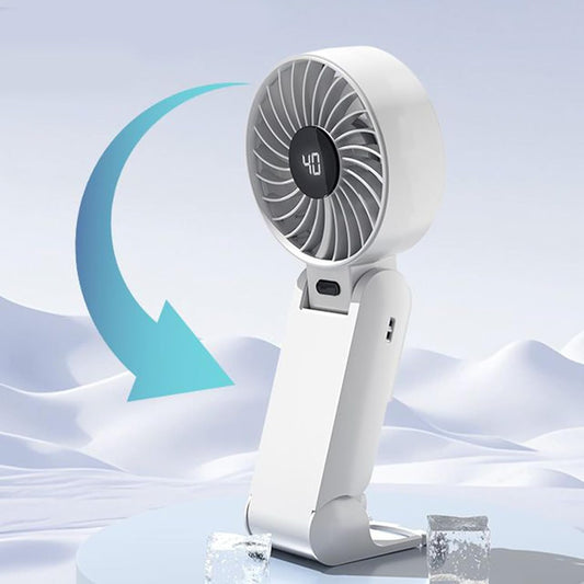 Digital display Type-C charging portable folding handheld small fan