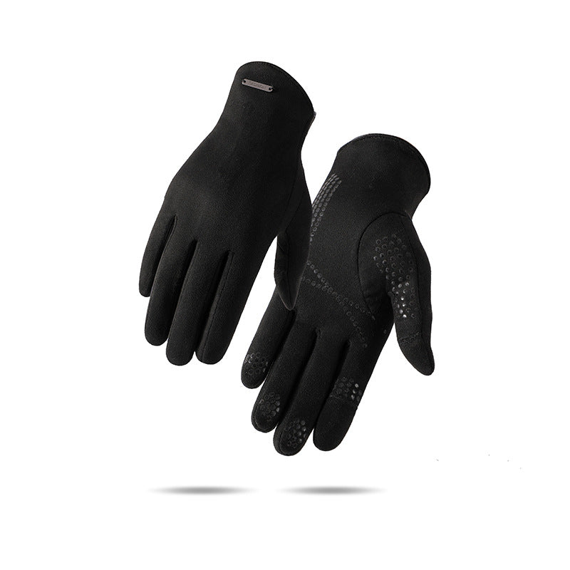 Winter Outdoor Anti Slip inside Wool Suede Velvet Winter Gloves