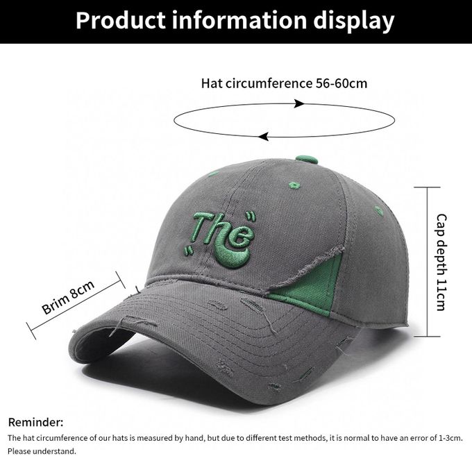 Letter embroidery large brim outdoor baseball cap