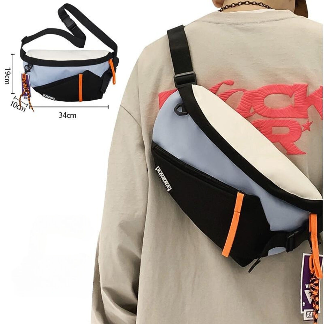 Trendy crossbody chest bag for boys and girls with bonus pendant. (ALAUDDIN)