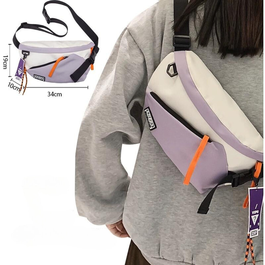 Trendy crossbody chest bag for boys and girls with bonus pendant. (ALAUDDIN)