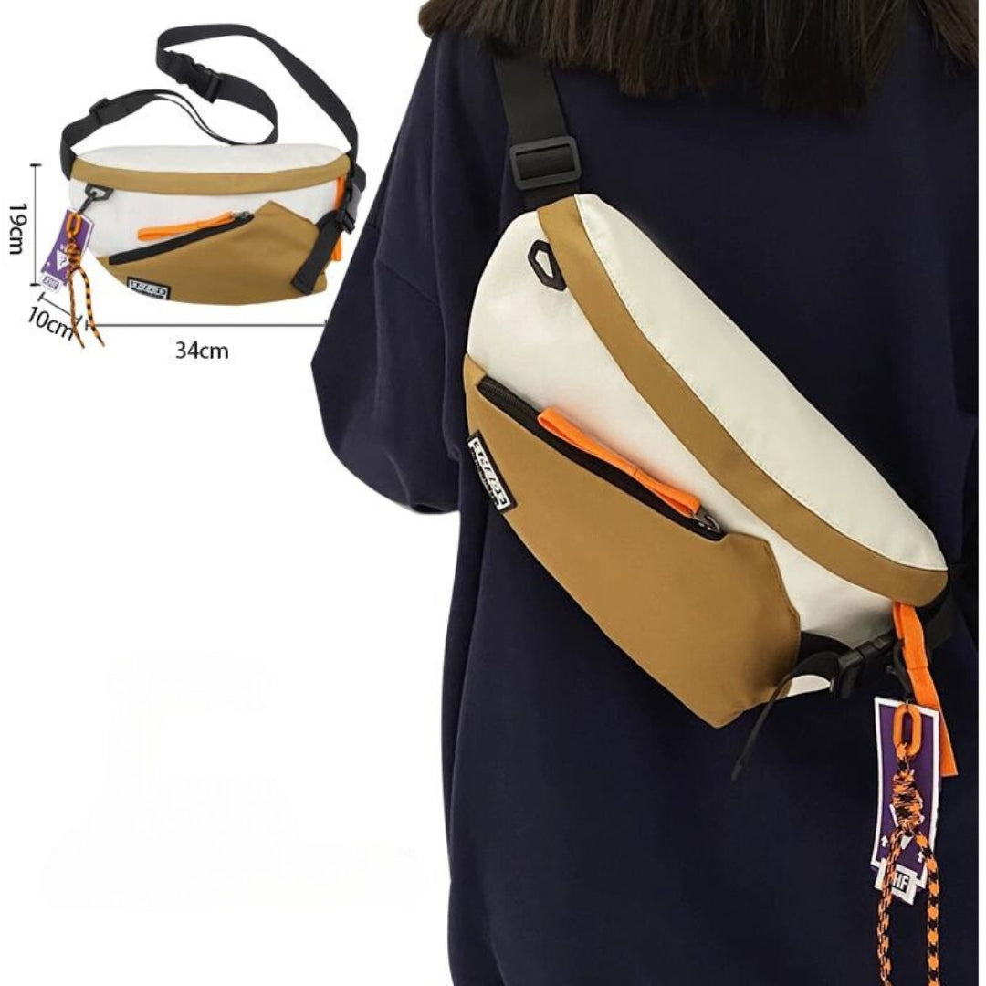 Trendy crossbody chest bag for boys and girls with bonus pendant. (ALAUDDIN)