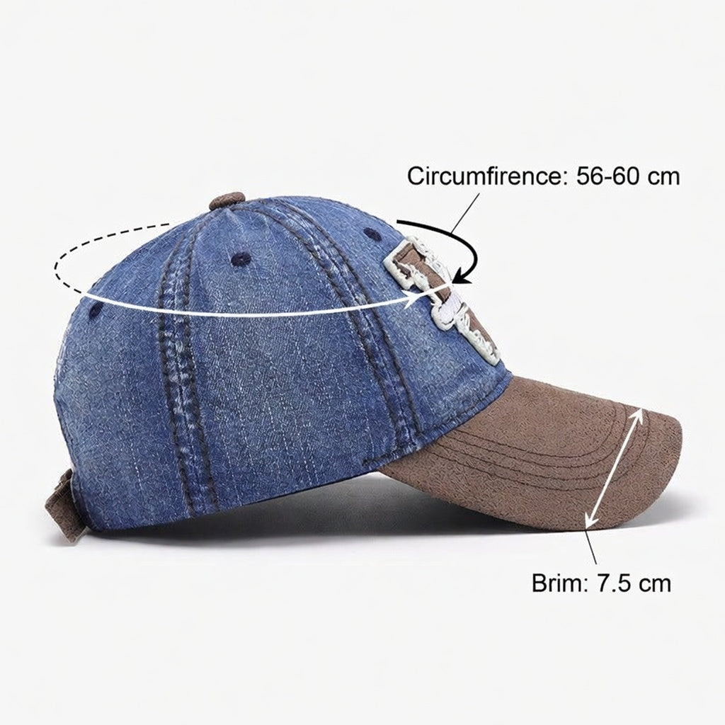 Letter patch color blocking men's and women's versatile breathable soft top baseball cap