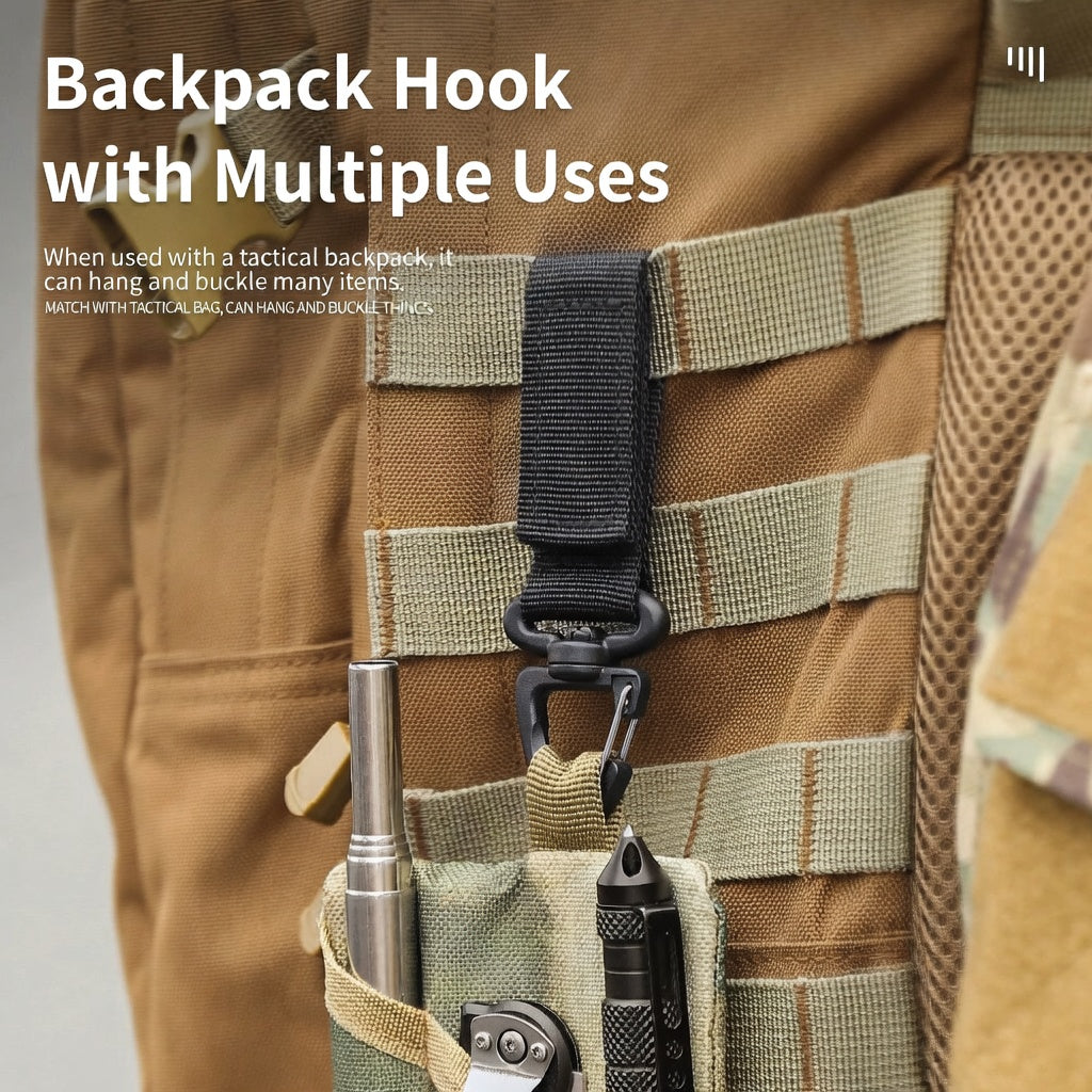 Tactical 360-Degree Rotating Triangle Backpack Carabiner Keychain Survival Tool