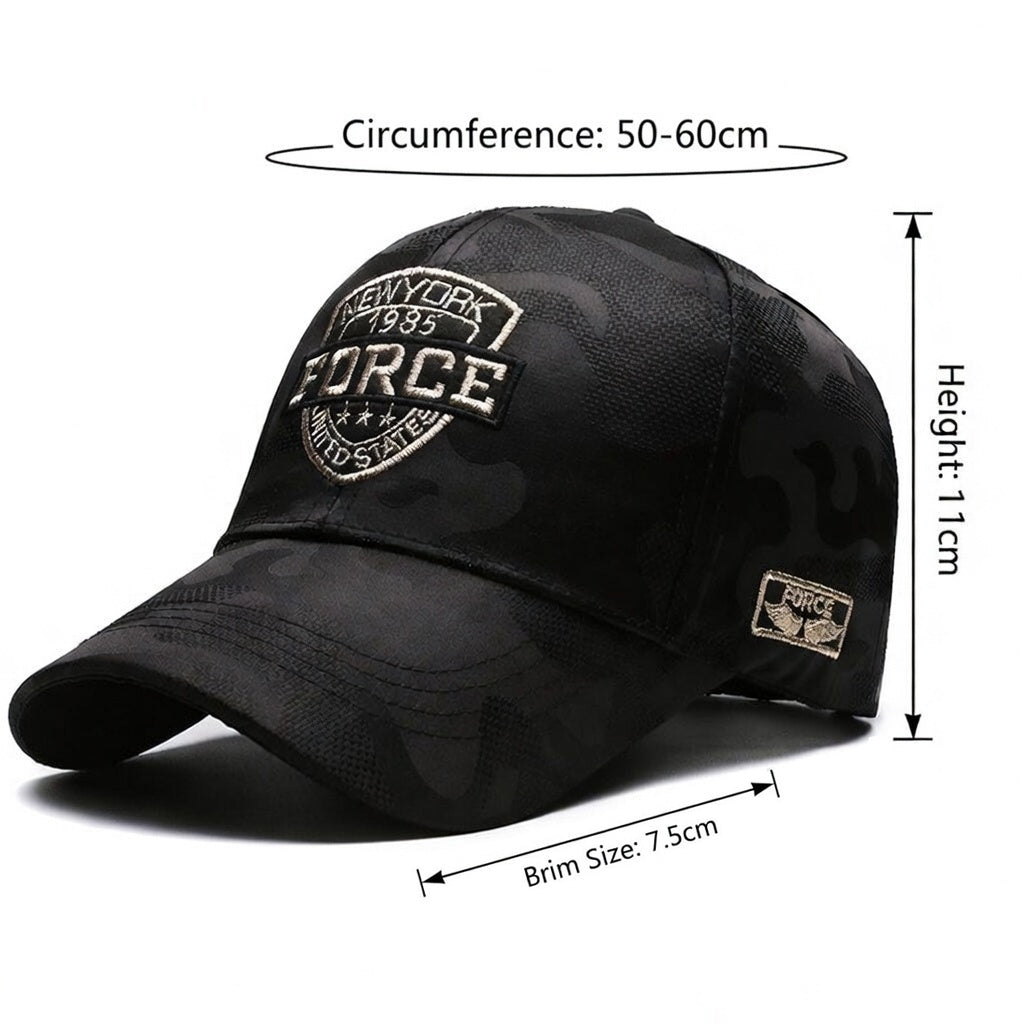 Premium Embroidered Hard Top Baseball Cap with Gold Thread Logo