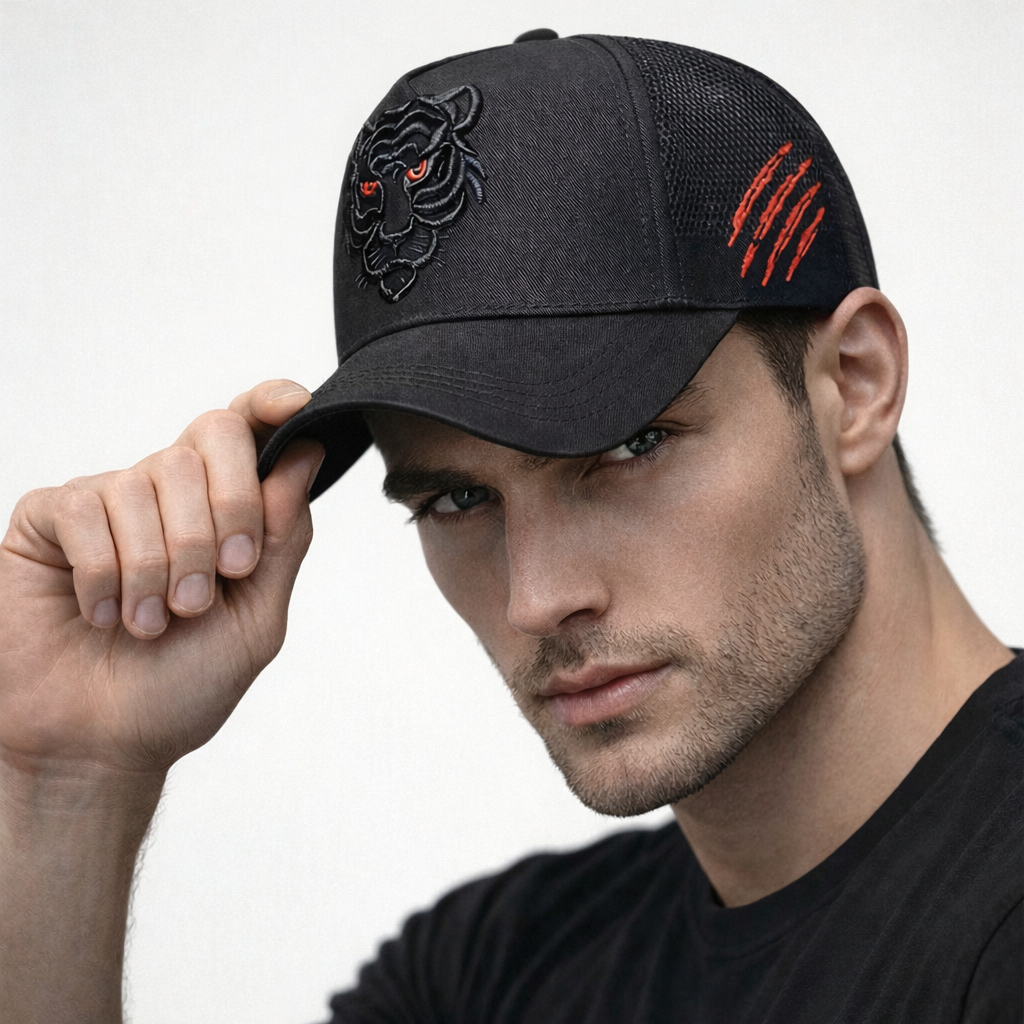 Tiger head embroidery high quality, light summer cap