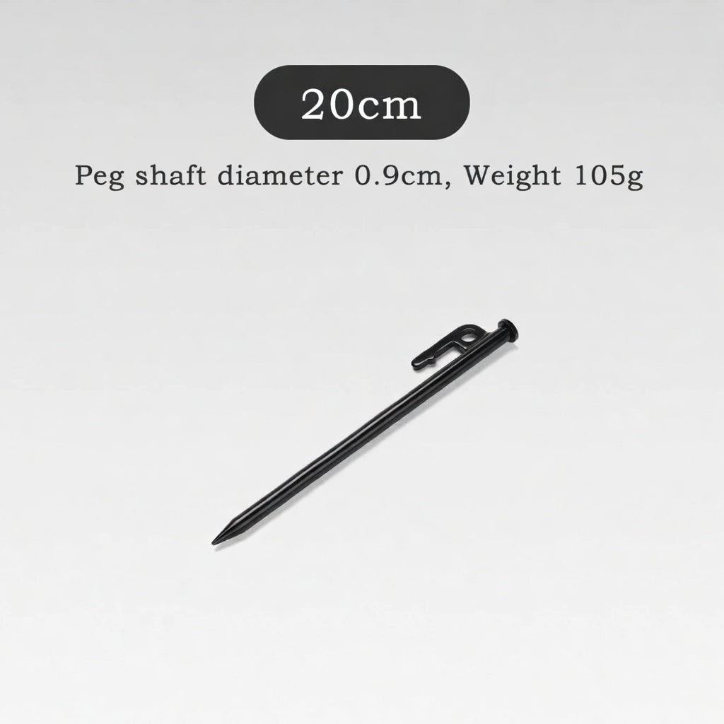 Heavy Duty Black Steel Tent Stakes Pegs Camping Shelter Anchor