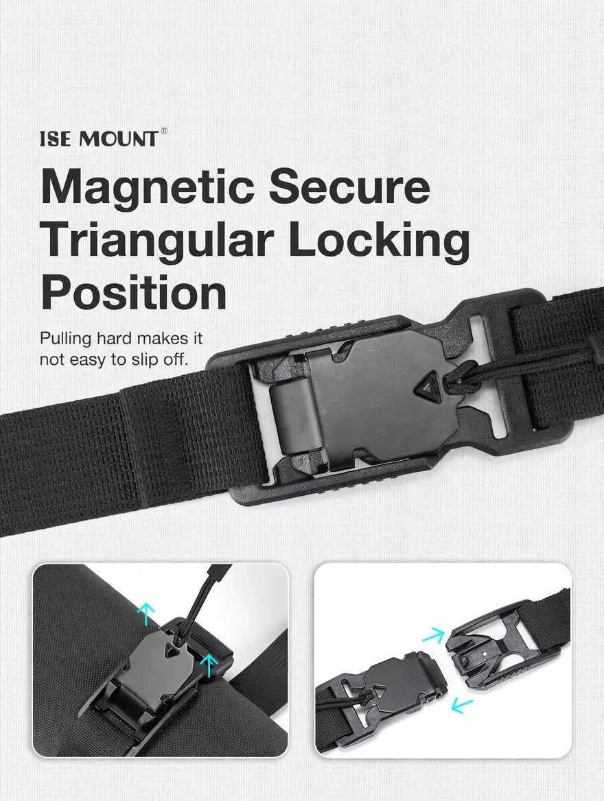 Nylon Magnetic Backpack Chest Strap Buckle Black Non-Slip Bag Kit