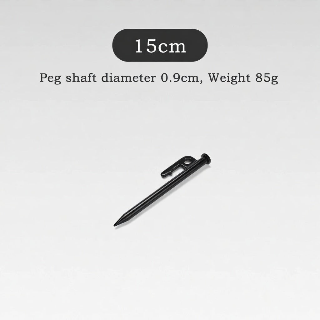 Heavy Duty Black Steel Tent Stakes Pegs Camping Shelter Anchor