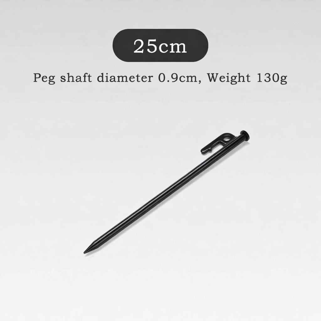 Heavy Duty Black Steel Tent Stakes Pegs Camping Shelter Anchor