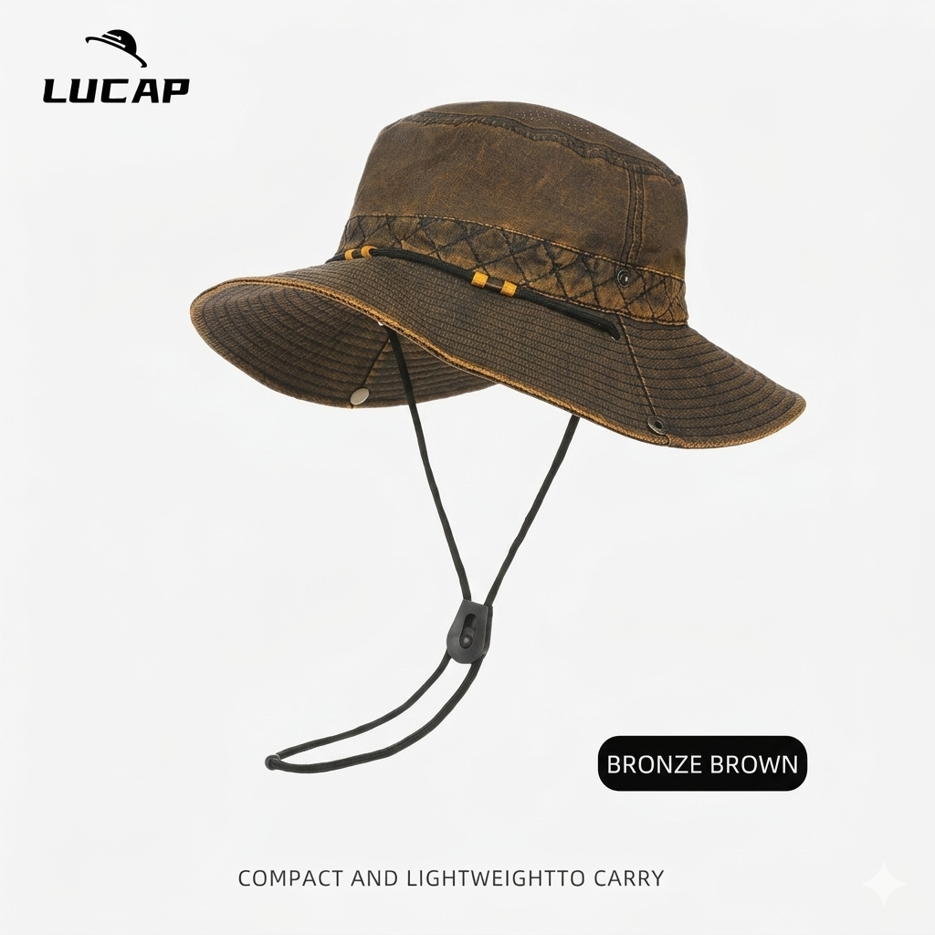 Retro Waterproof Quick Dry Sun Protection Wide Brim Cowboy Hat