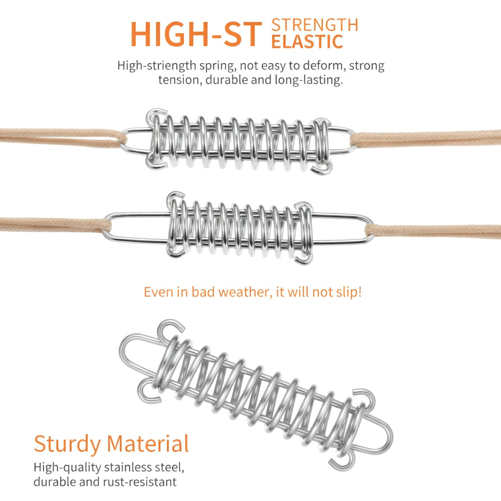 Spring Buckle Rope Stainless Steel Tent Spring Buckle | DAWN TRIP Camping Wind Rope Hook ...
